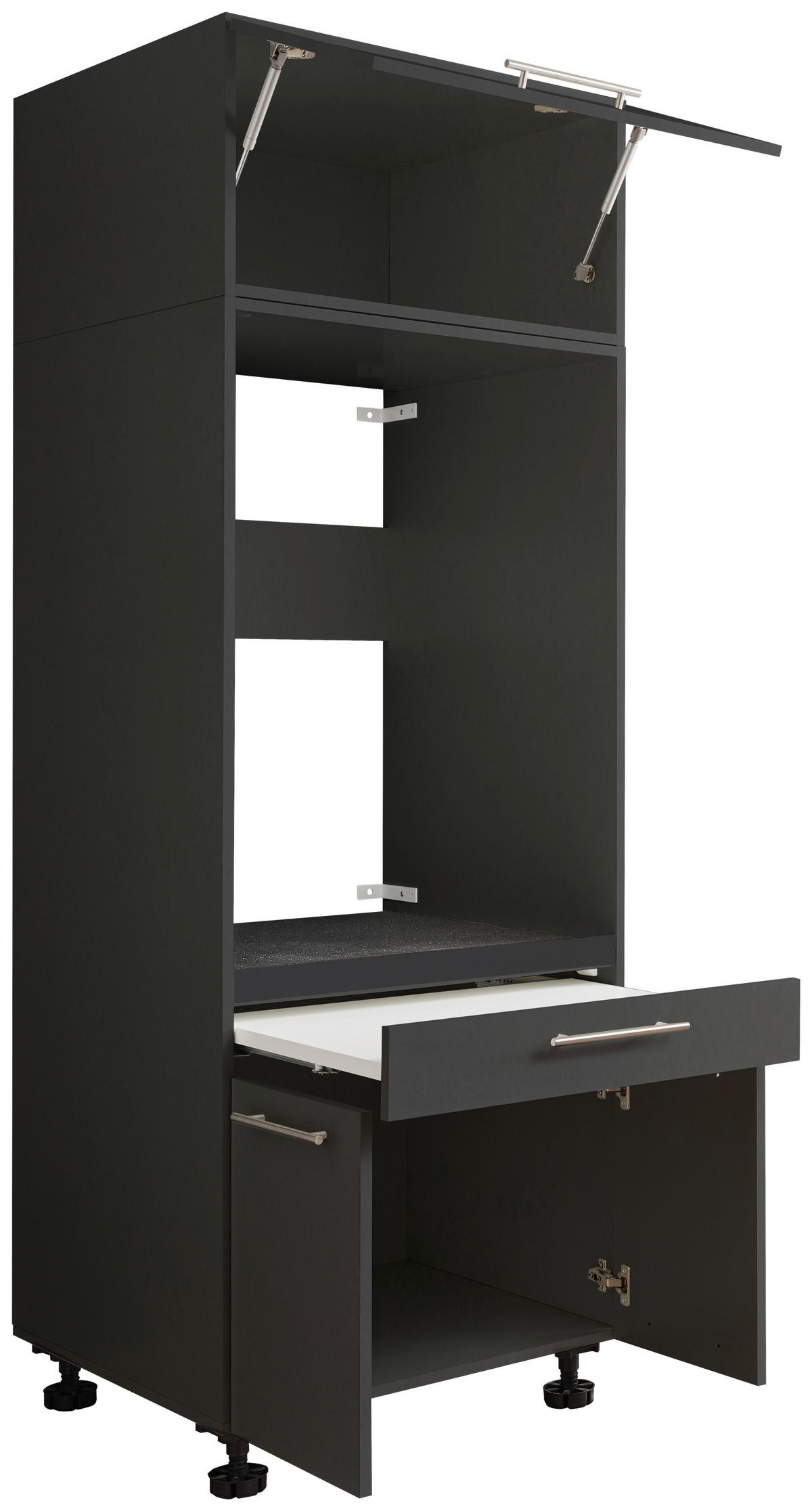 WASCHMASCHINENSCHRANK 67,5/162/67,5 cm  in Anthrazit  - Anthrazit/Silberfarben, Design, Holzwerkstoff/Kunststoff (67,5/162/67,5cm)