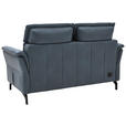 2-SITZER-SOFA in Leder Graublau  - Graublau/Schwarz, KONVENTIONELL, Leder/Metall (178/103/92cm) - Dieter Knoll