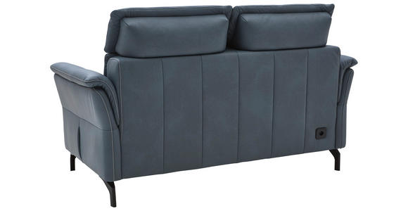 2-SITZER-SOFA in Leder Graublau  - Graublau/Schwarz, KONVENTIONELL, Leder/Metall (178/103/92cm) - Dieter Knoll