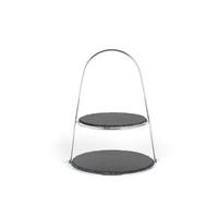 CUPCAKE-STÄNDER 2-stöckig - Silberfarben, Basics, Stein/Metall (24/29/40cm) - Echtwerk