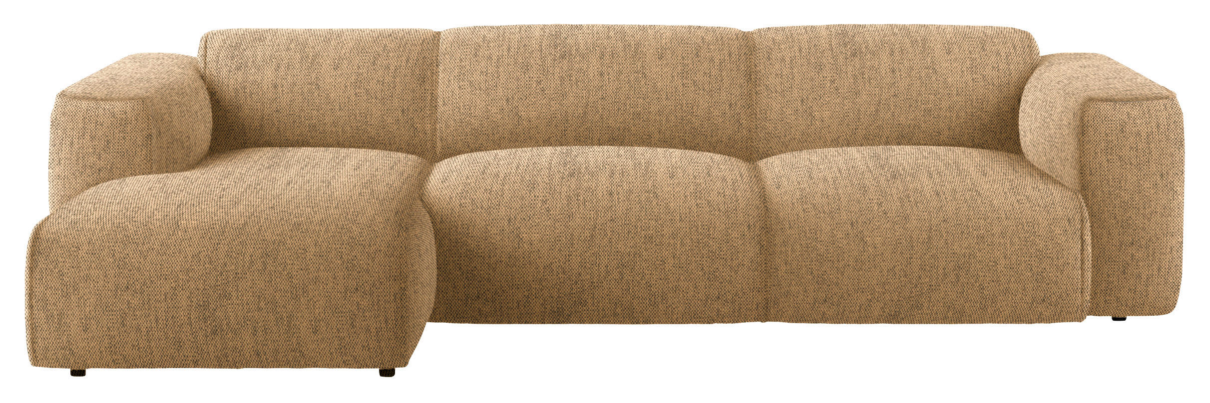ECKSOFA Senfgelb Webstoff Rücken echt  - Senfgelb/Schwarz, Design, Kunststoff/Textil (171/290cm) - home24