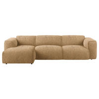 ECKSOFA Senfgelb Webstoff Rücken echt  - Senfgelb/Schwarz, Design, Kunststoff/Textil (171/290cm) - home24