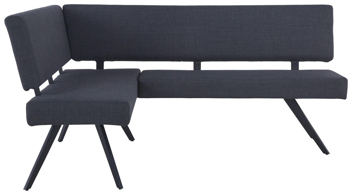 ECKBANK  in Dunkelgrau  - Dunkelgrau/Schwarz, KONVENTIONELL, Textil/Metall (190/150/90/62cm) - MID.YOU