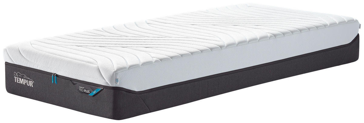 VISCOMATRTAZE PRO PLUS SOFT Pro Plus® Coolquilt 120/200 cm Höhe ca. 27 cm  - Weiss/Anthrazit, Basics, Textil (120/200cm) - Tempur