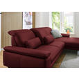 ECKSOFA Dieter Knoll in Echtleder Rot  332/193 cm  - Rot/Schwarz, Design, Leder/Metall (332/193cm) - Dieter Knoll