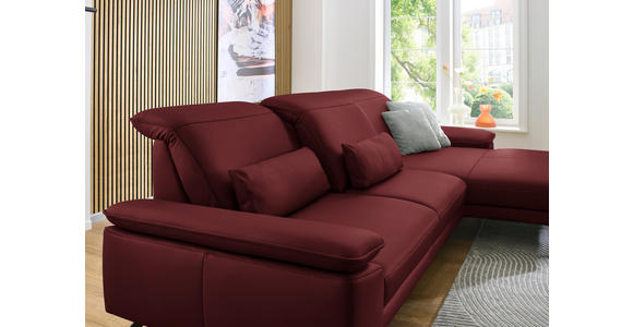 ECKSOFA Dieter Knoll in Echtleder Rot  332/193 cm  - Rot/Schwarz, Design, Leder/Metall (332/193cm) - Dieter Knoll