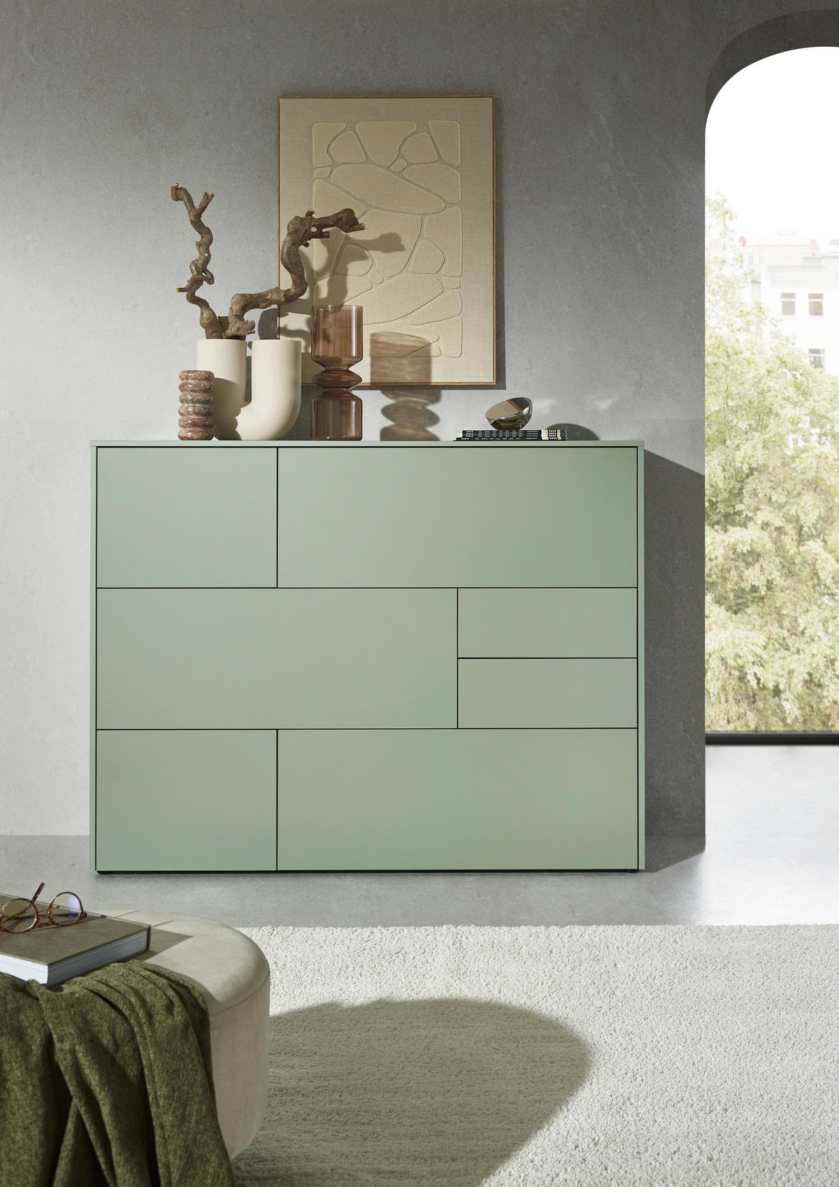 HIGHBOARD  in 139/109/41 cm  - Eichefarben/Schwarz, Design, Holzwerkstoff/Kunststoff (139/109/41cm) - Voleo