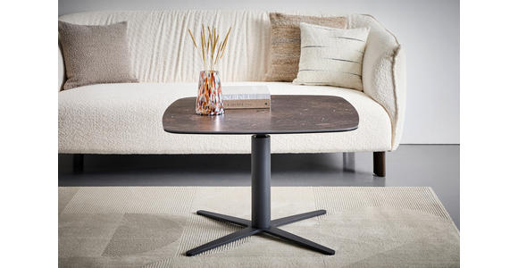 COUCHTISCH ESG 80/80/47-67 cm quadratisch Anthrazit, Dunkelbraun  - Anthrazit/Dunkelbraun, Design, Glas/Keramik (80/80/47-67cm) - Novel