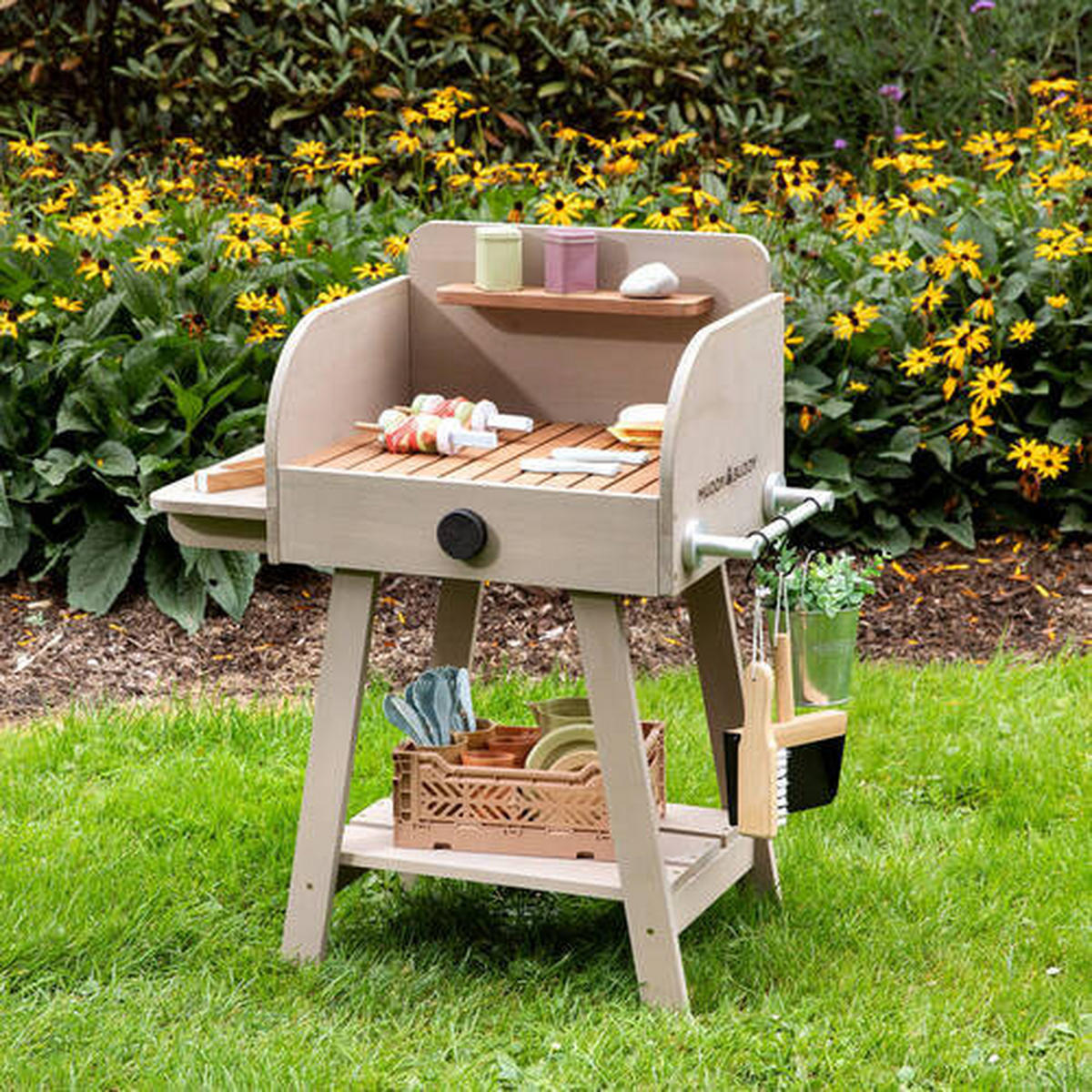 KINDERGRILL BBQ CHEF - Grau, Basics, Holz (68/37/79cm) - MUDDY BUDDY