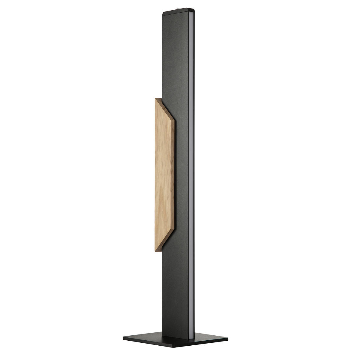 LED-TISCHLEUCHTE   - Eiche Bianco/Schwarz, Natur, Holz/Kunststoff (56/12/12cm)