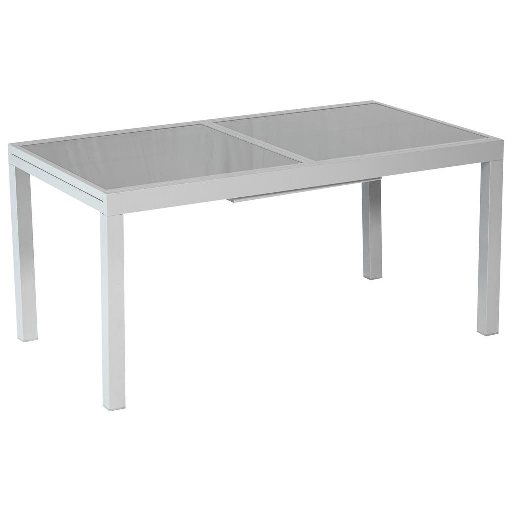 Gartentisch ausziehbar Metall/ Glas L: 180-240 cm