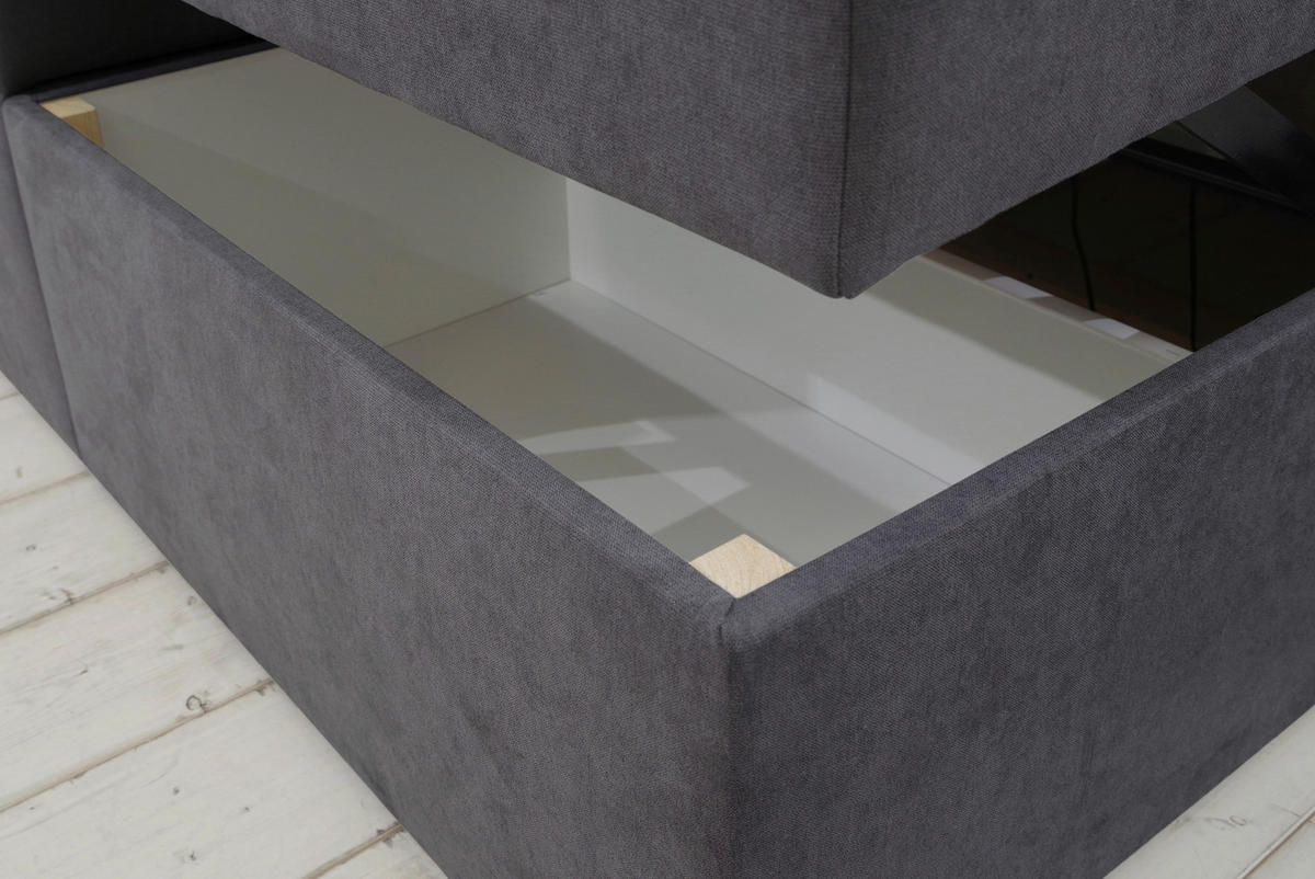 BOXBETT 180/200 cm  in Anthrazit  - Anthrazit/Schwarz, Konventionell, Kunststoff/Textil (180/200cm) - Carryhome