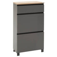 SCHUHSCHRANK Balkeneiche furniert Grau, Eichefarben  - Eichefarben/Anthrazit, Design, Holz/Holzwerkstoff (60/108/31cm) - Dieter Knoll