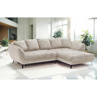 ECKSOFA Struktur Sandfarben, Beige  - Sandfarben/Beige, Design, Textil/Metall (282/187cm) - Livetastic