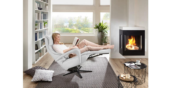 RELAXSESSEL in Leder Weiß - Schwarz/Weiß, Design, Leder/Metall (75/106/88cm) - Dieter Knoll