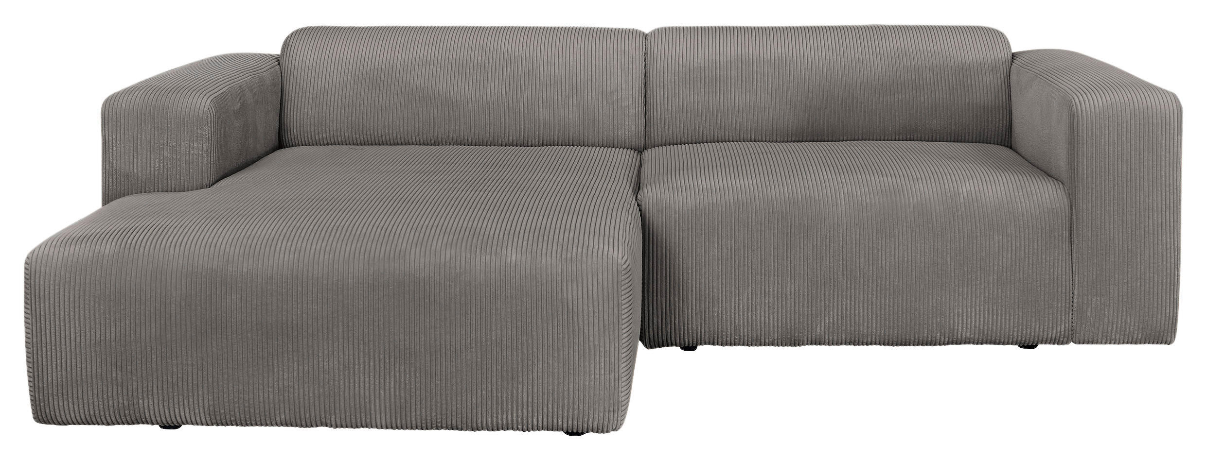 ECKSOFA BASMA in Cord Mokka  175/298 cm  - Schwarz/Mokka, Design, Kunststoff/Textil (175/298cm) - P & B
