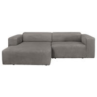 ECKSOFA BASMA in Cord Mokka  175/298 cm  - Schwarz/Mokka, Design, Kunststoff/Textil (175/298cm) - P & B