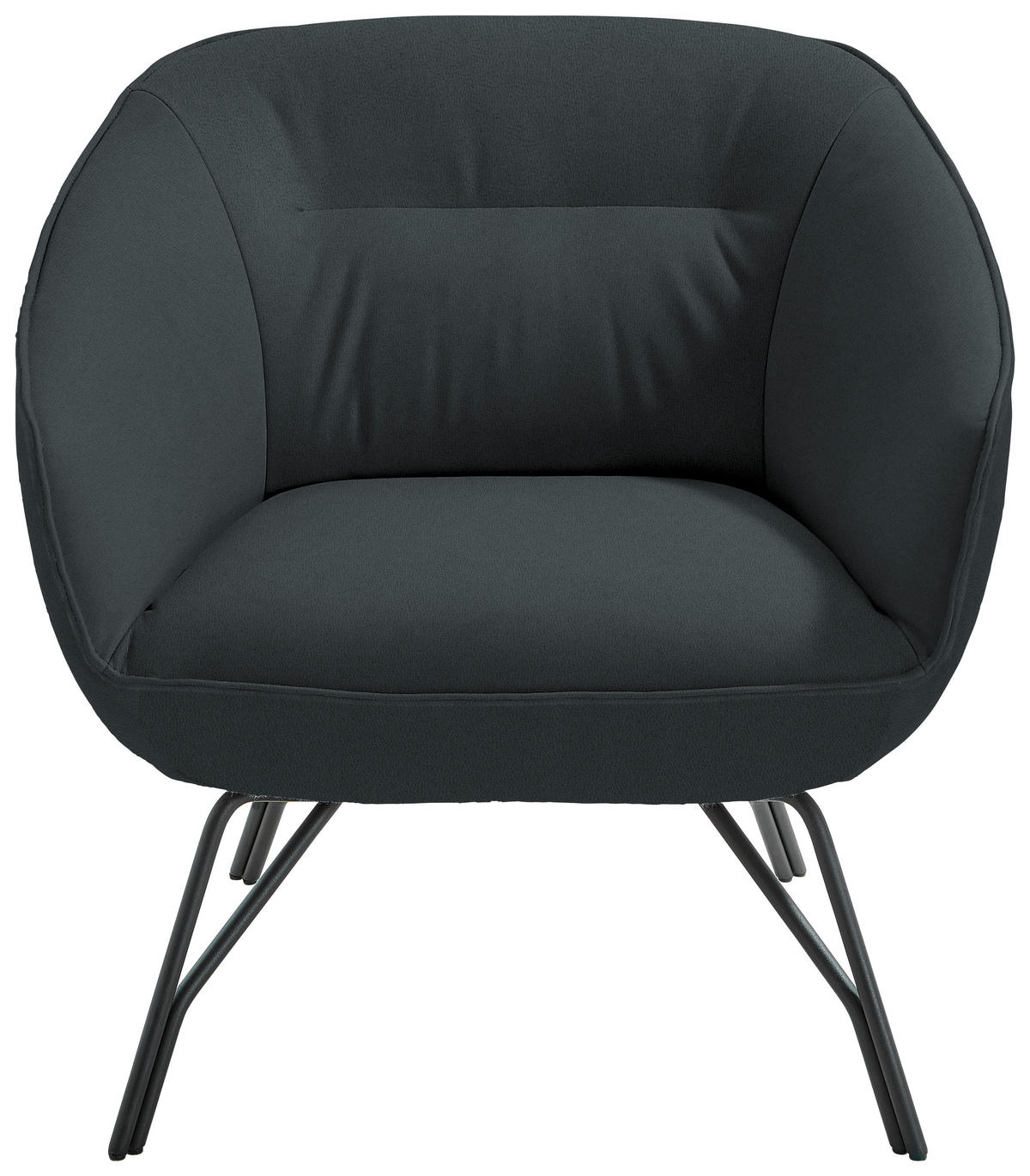 COCKTAILSESSEL in Echtleder Dunkelgrün  - Dunkelgrün/Anthrazit, Design, Leder/Metall (76/80/73cm) - Joop!