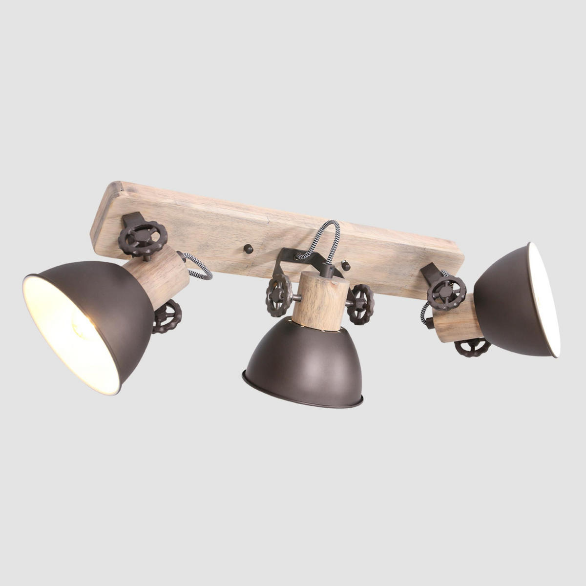 DECKENSPOTS - Anthrazit/Kupferfarben, Trend, Holz/Metall (59/19/23cm)