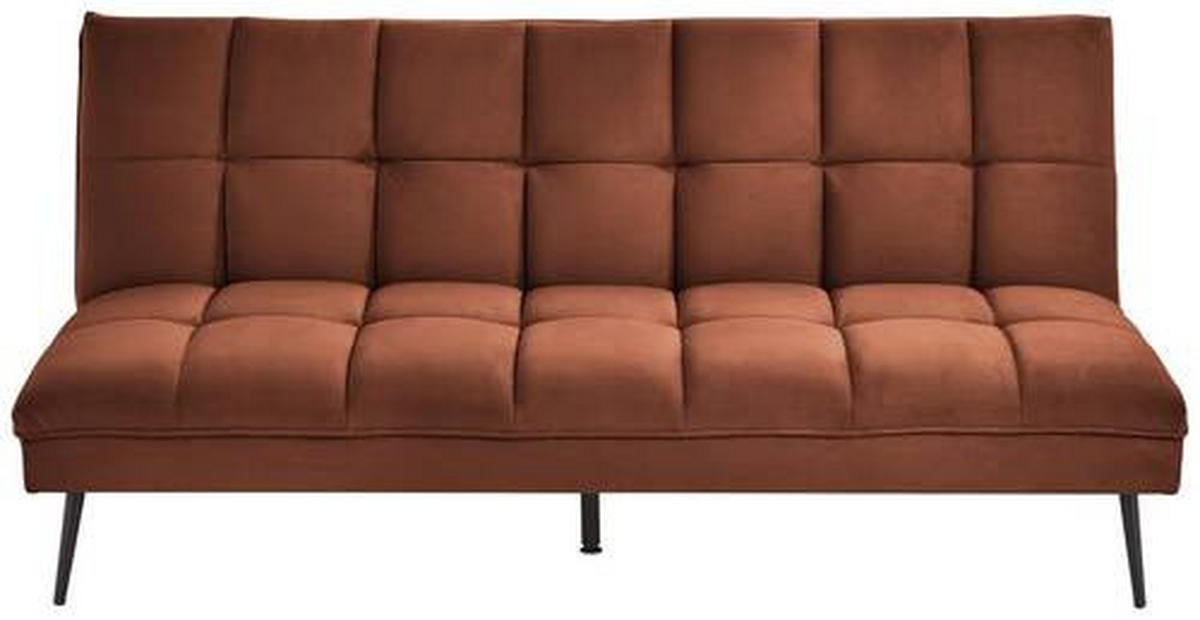SCHLAFSOFA in Samt Rostfarben  - Rostfarben/Schwarz, MODERN, Textil/Metall (178/84/98cm) - MID.YOU