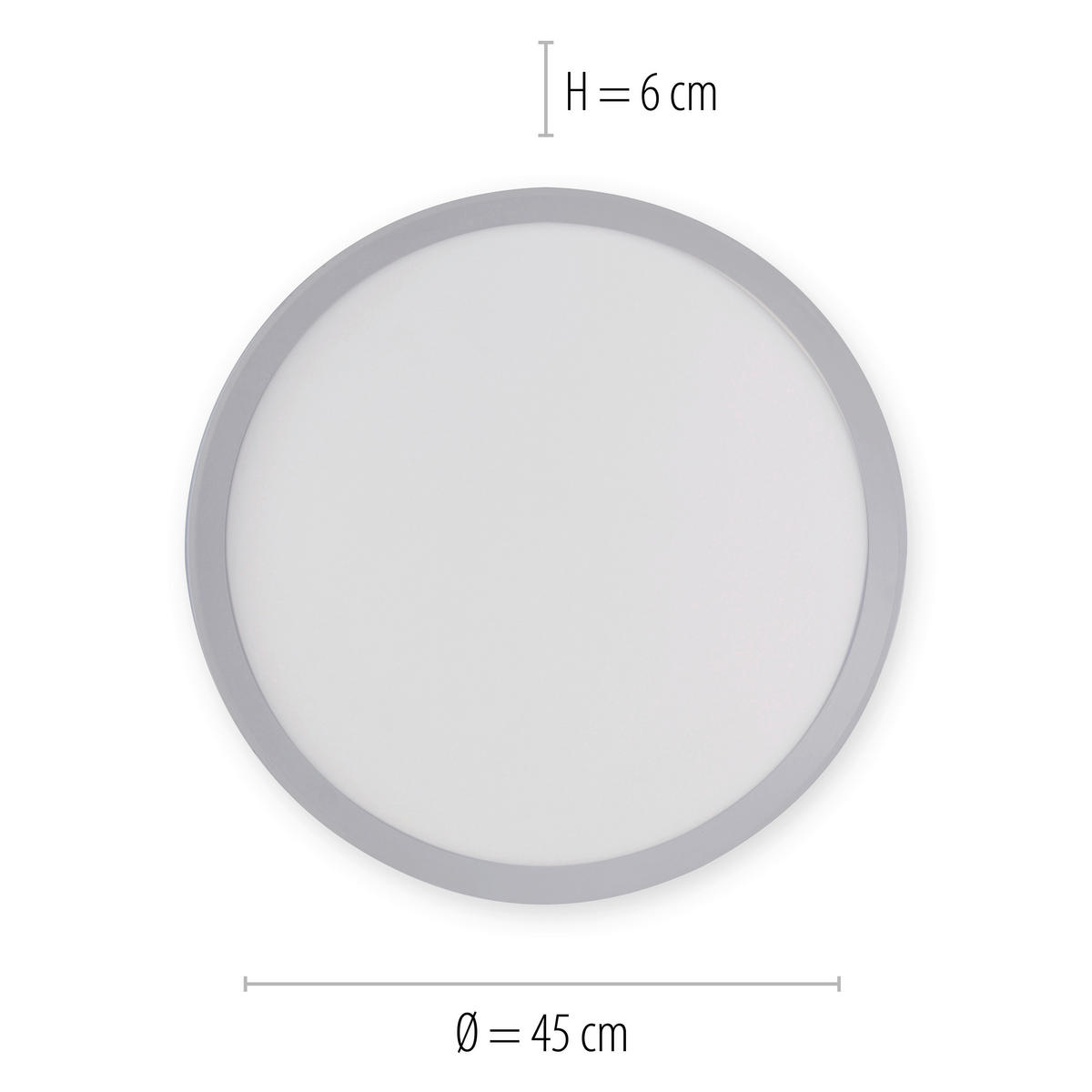 LED-Deckenleuchte 45/45/6 cm   - Weiß, Design, Kunststoff/Metall (45/45/6cm) - Globo
