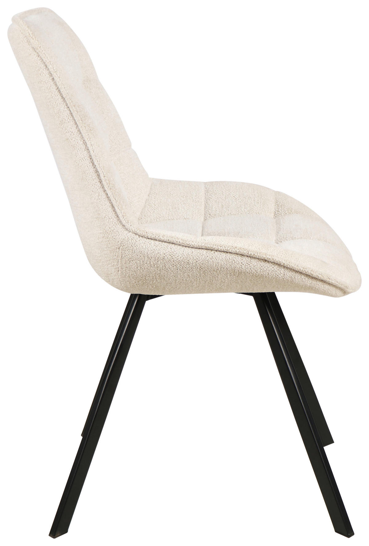 STUHL Webstoff Creme, Schwarz  - Creme/Schwarz, Design, Textil/Metall (53/87/61cm) - Carryhome