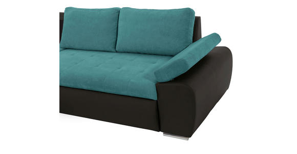 ECKSOFA in Flachgewebe Schwarz, Türkis 175/271 cm - Türkis/Schwarz, Design, Kunststoff/Textil (175/271cm) - Xora