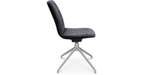 STUHL in Aluminium Bouclé Metall, Textil - Lavagrau/Creme, Design, Textil/Metall (46/81,5-84,5/55cm) - Johann Jakob