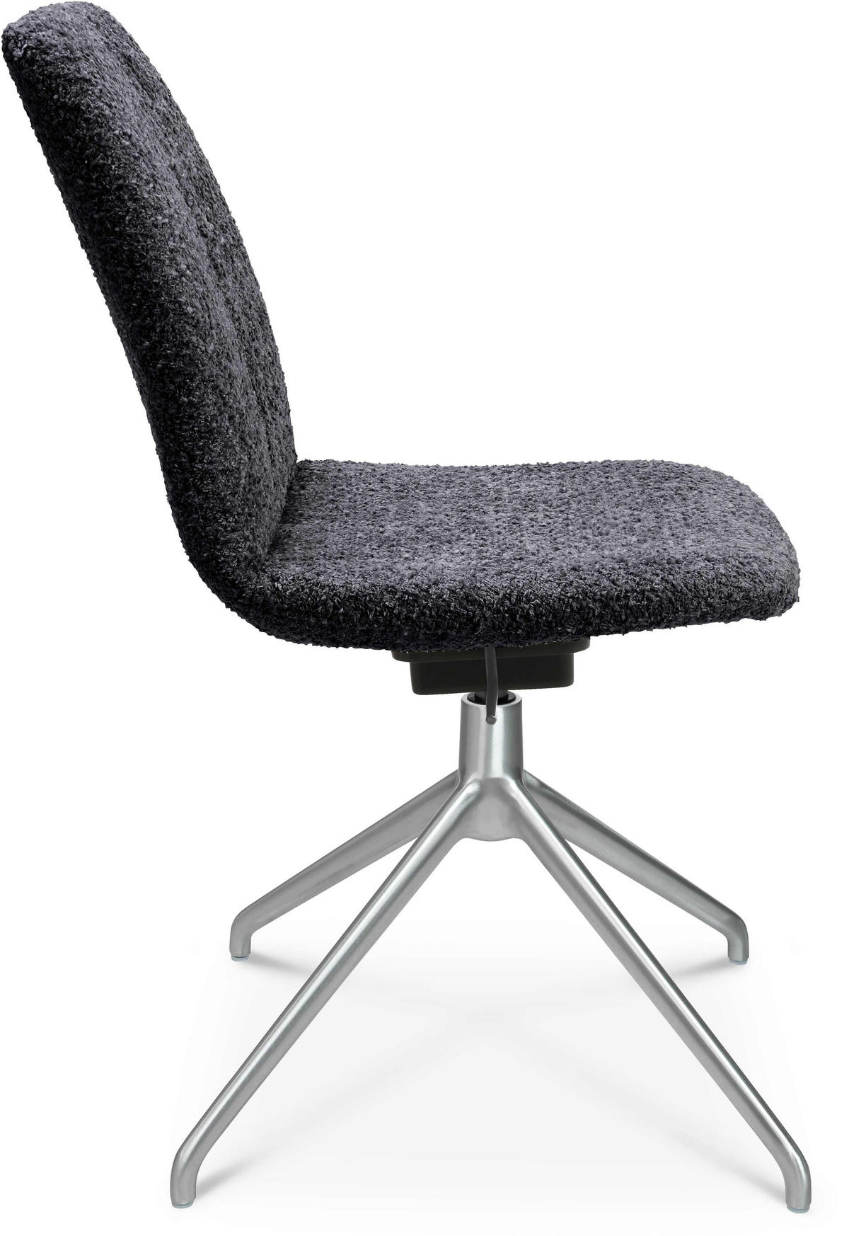 STUHL  in Aluminium Bouclé  - Lavagrau/Creme, Design, Textil/Metall (46/81,5-84,5/55cm) - Johann Jakob