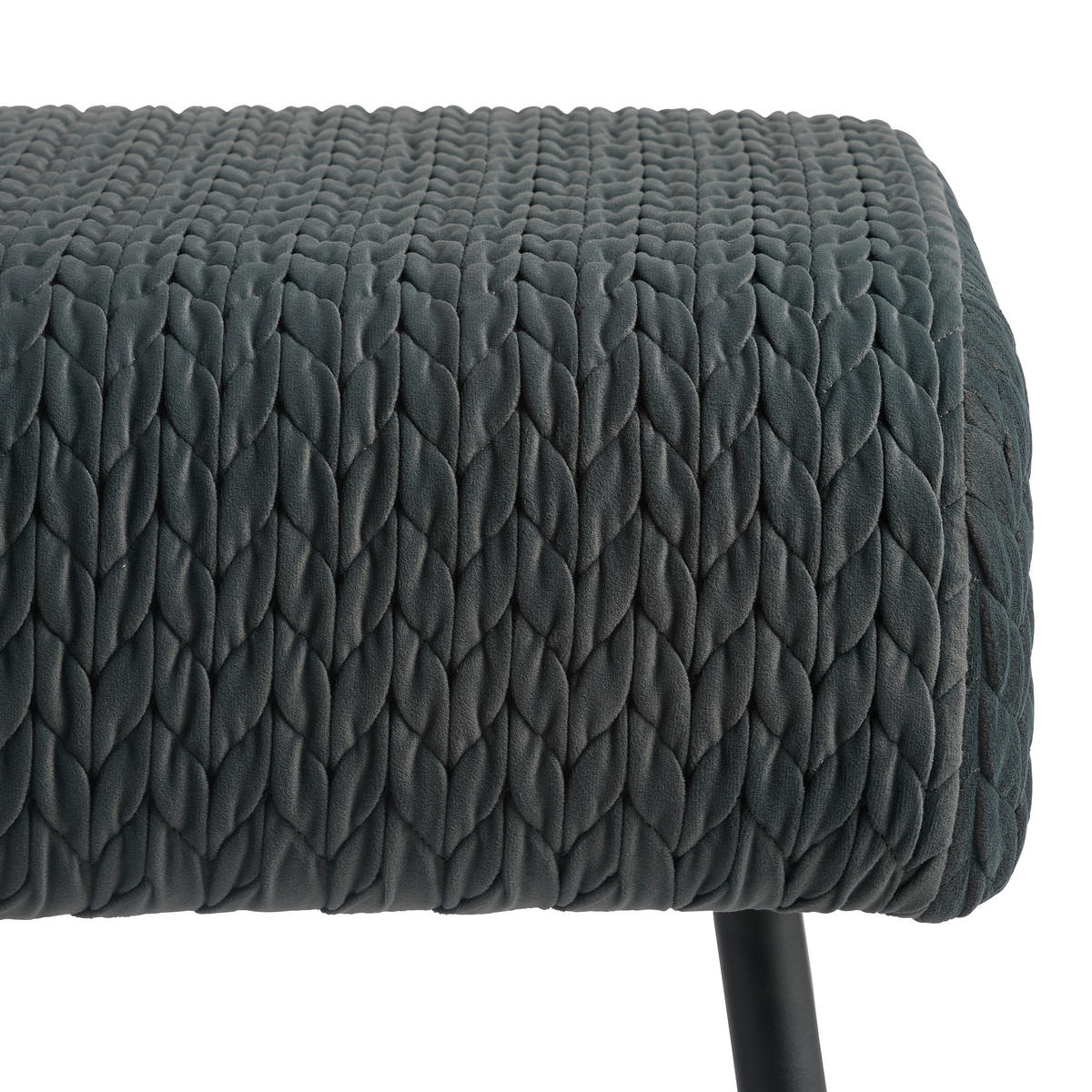 HOCKERBANK 110/41/43 cm Samt Dunkelgrau  - Dunkelgrau/Schwarz, Design, Textil/Metall (110/41/43cm) - MID.YOU