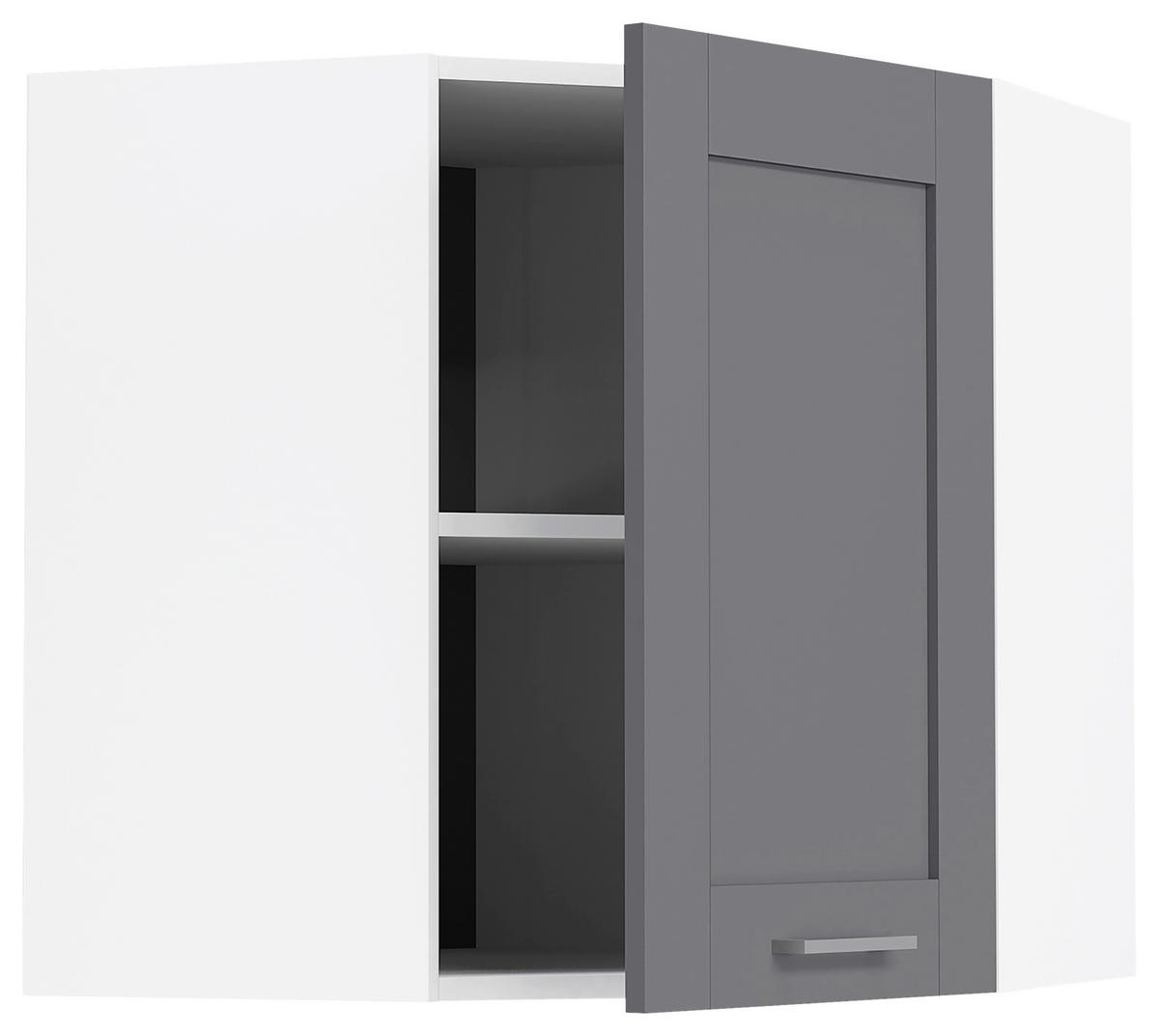 ECKOBERSCHRANK 57/60/57 cm  - Weiss/Anthrazit, Trend, Holzwerkstoff/Kunststoff (57/60/57cm) - MID.YOU