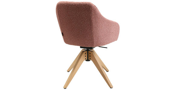ARMLEHNSTUHL in Flachgewebe - Eichefarben/Rosa, Design, Holz/Textil (58/82,5-85,2/60cm) - Johann Jakob
