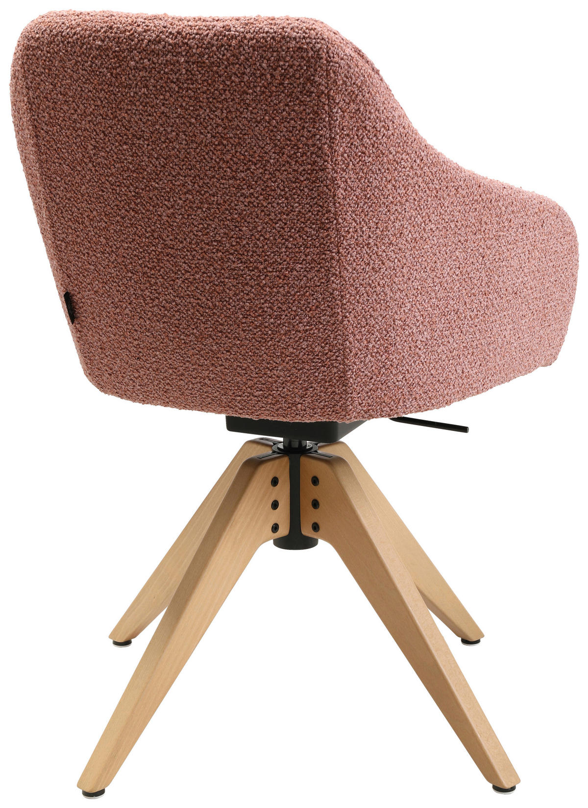 ARMLEHNSTUHL  in Flachgewebe  - Eichefarben/Rosa, Design, Holz/Textil (58/82,5-85,2/60cm) - Johann Jakob