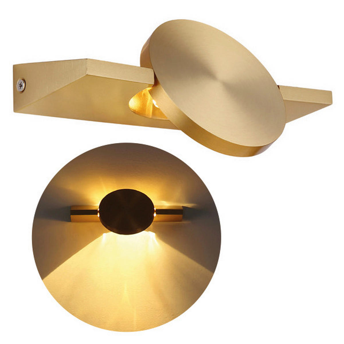 LED-WANDLEUCHTE Jasper 10/20 cm  - Messingfarben, Design, Metall (10/20cm) - Globo