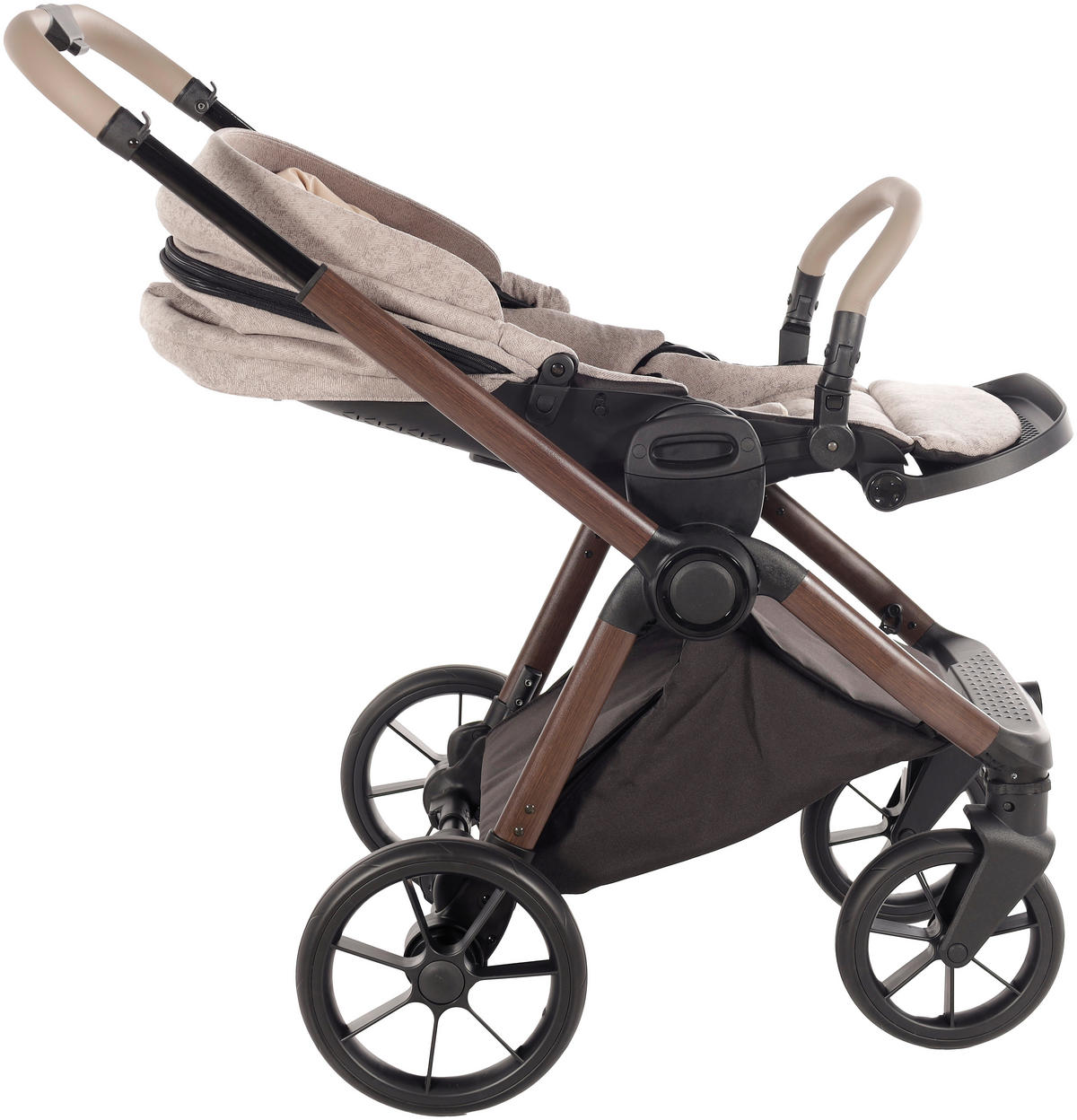 KINDERWAGENSET  Facetty  Vanilla Mousse  - Beige/Braun, Design, Textil/Metall (104,5/62/94cm) - Jimmylee