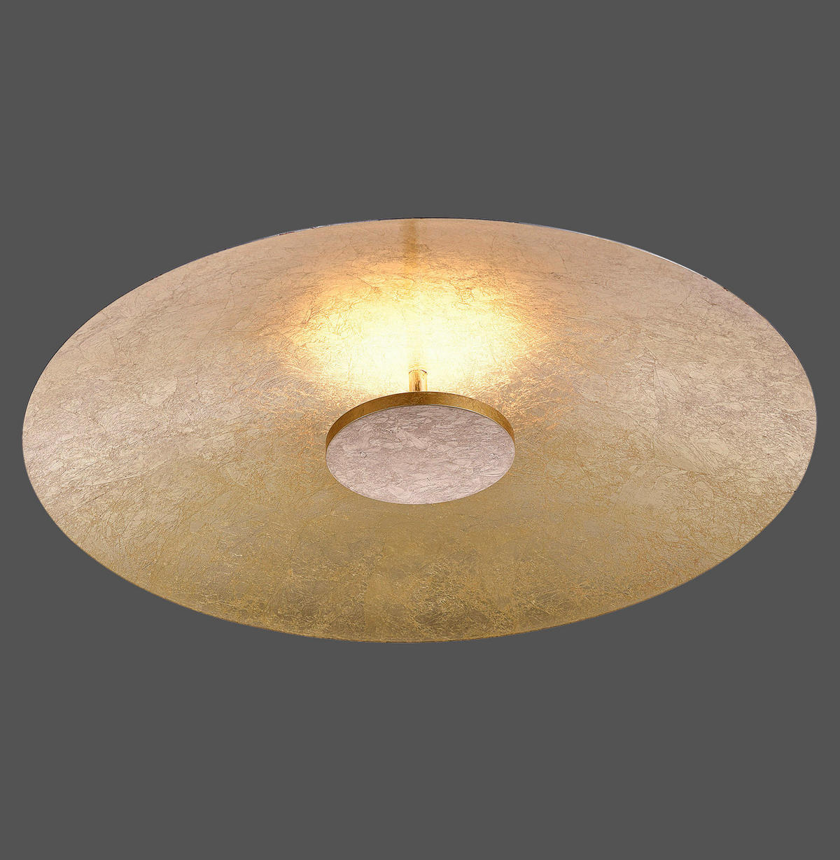 PLAFONIERĂ CU LED - auriu, Design, metal (50/50/11cm)
