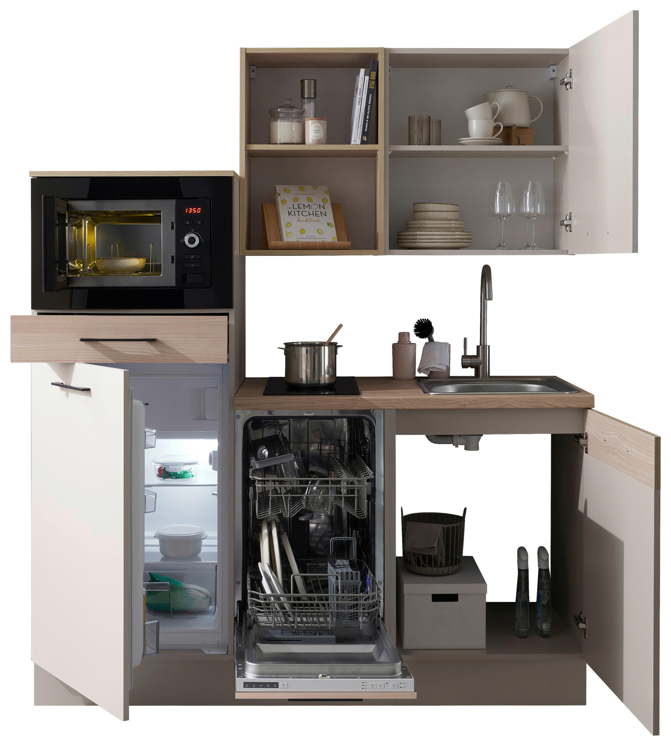 Thumbnail - Mid.you Küchenblock Marlon, Kaschmir, Eiche, Metall, 1 Schublade(n),1 Schublade(n) Schubladen, nur wie online abgebildet...