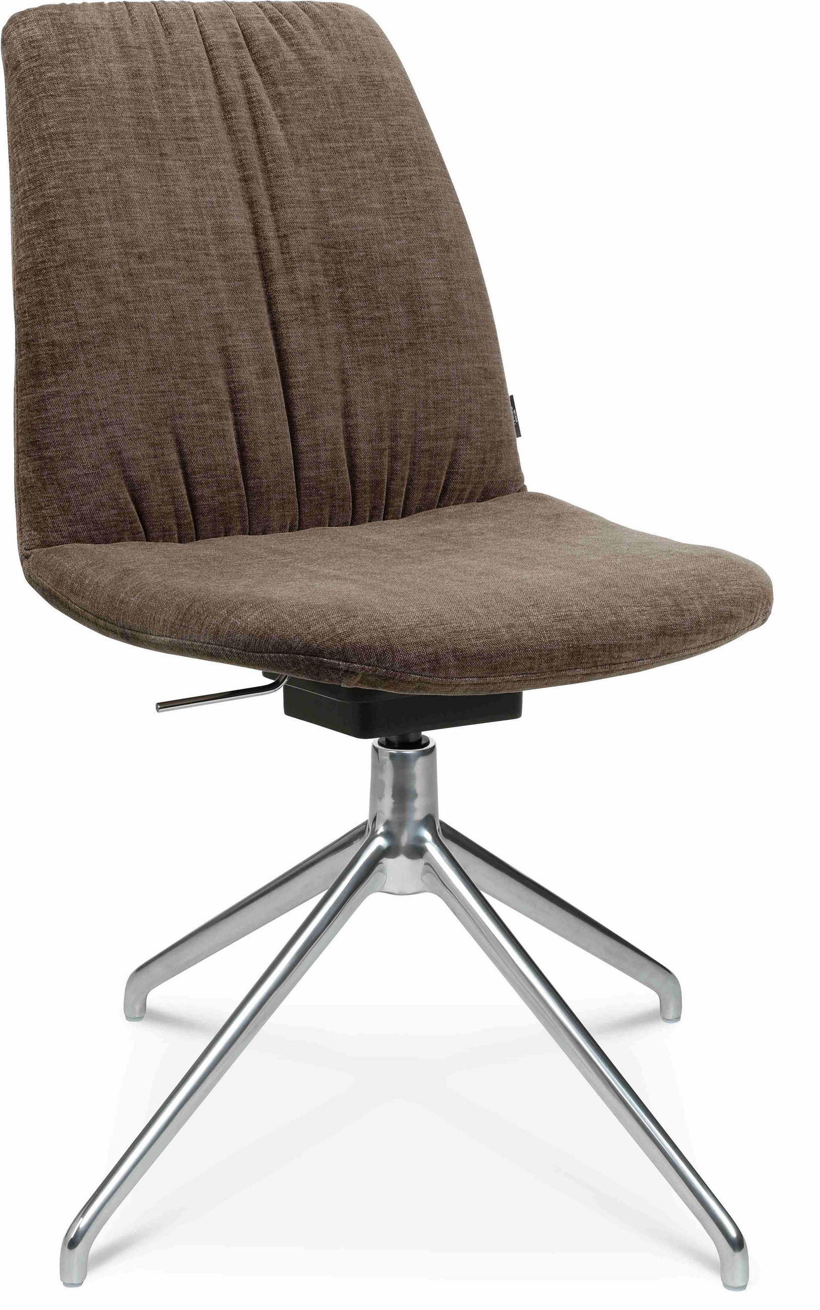 STUHL  in Stahl Velours  - Alufarben/Braun, Design, Textil/Metall (46/81,5-84,5/55cm) - Johann Jakob