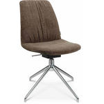 STUHL  in Stahl Velours Metall, Textil  - Alufarben/Braun, Design, Textil/Metall (46/81,5-84,5/55cm) - Johann Jakob
