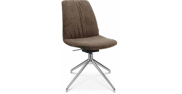 STUHL in Stahl Velours Metall, Textil - Alufarben/Braun, Design, Textil/Metall (46/81,5-84,5/55cm) - Johann Jakob