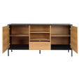 SIDEBOARD Naturfarben, Schwarz  - Schwarz/Naturfarben, Design, Holzwerkstoff (160/80/40cm) - Xora