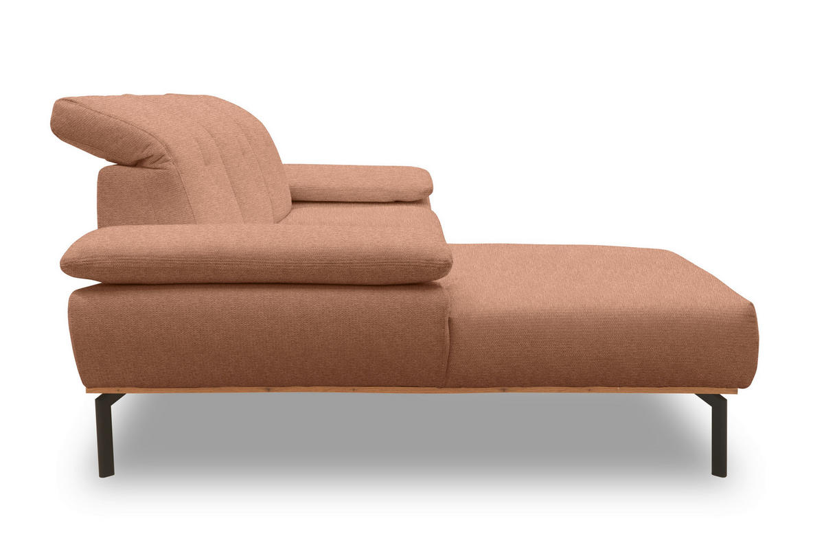 ECKSOFA Rotbraun Mikrofaser  - Wildeiche/Rotbraun, Design, Textil/Metall (242/170cm) - MID.YOU