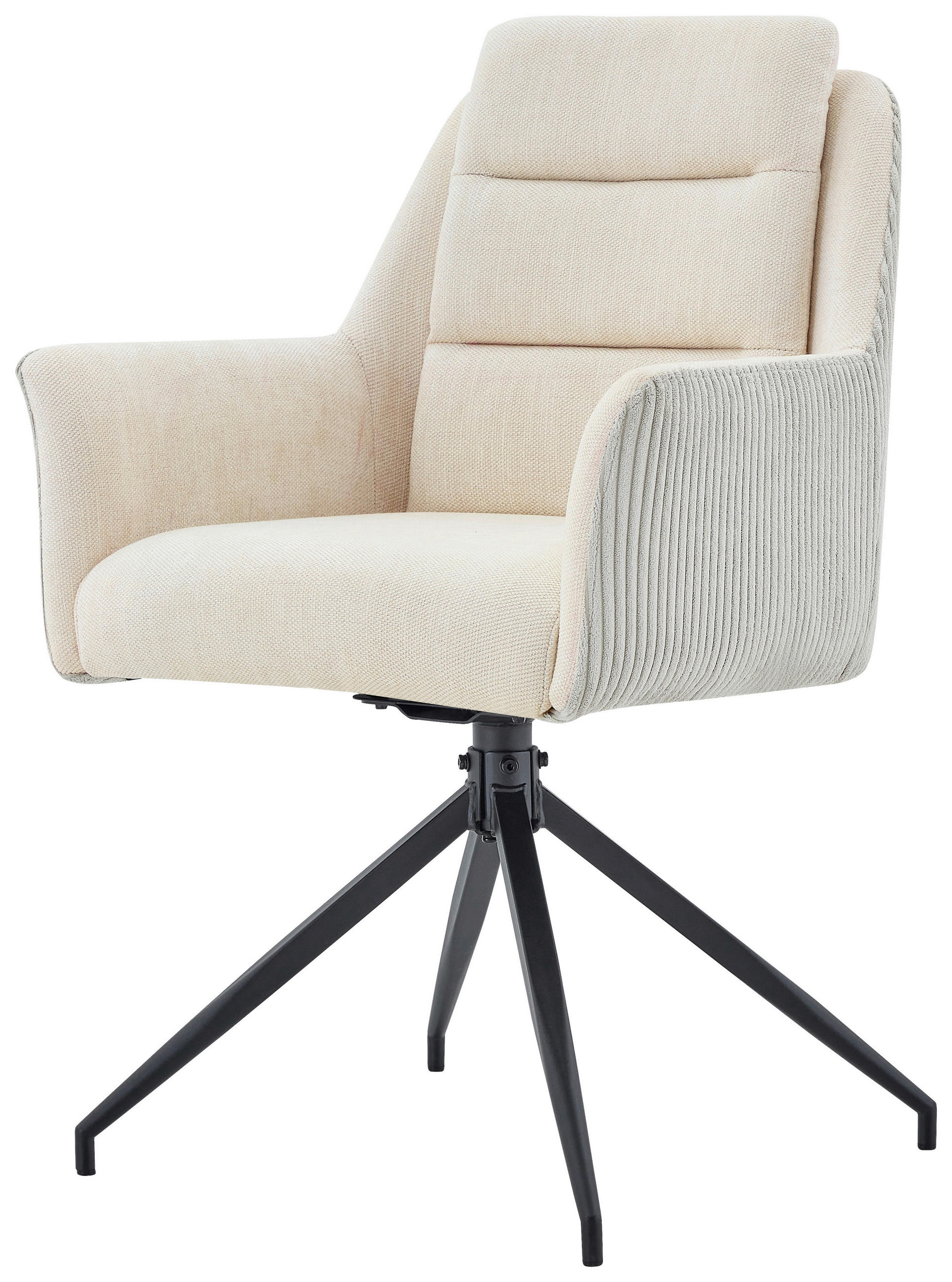 ARMLEHNSTUHL   Samt, Webstoff  - Beige/Schwarz, MODERN, Holz/Textil (61/93/61cm) - Livetastic