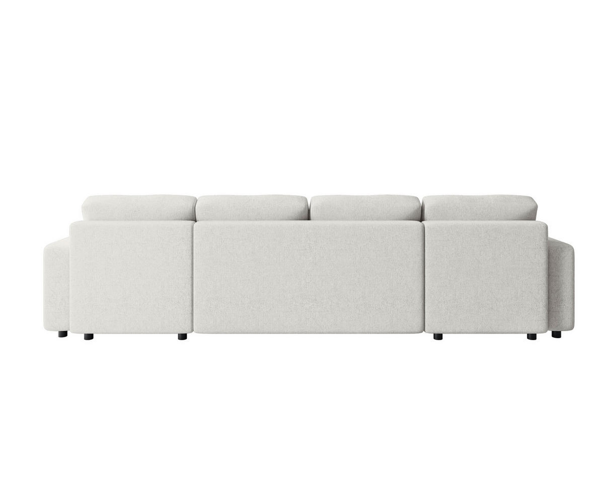 WOHNLANDSCHAFT Creme Webstoff  - Creme/Schwarz, MODERN, Kunststoff/Textil (150/312/150cm) - Xora