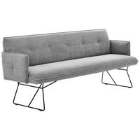 SITZBANK Textil Grau  - Schwarz/Grau, Design, Textil/Metall (212/89/70cm) - Pure Home Lifestyle