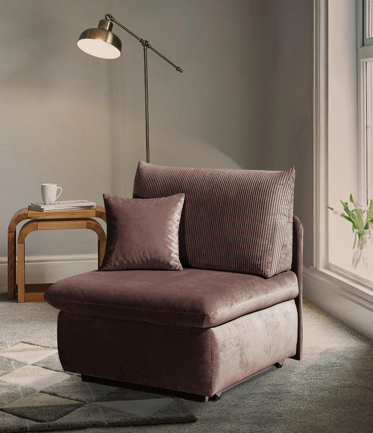 SCHLAFSESSEL  mit Lederlook Braun  - Braun, Design, Kunststoff/Textil (90/89/83cm) - Novel