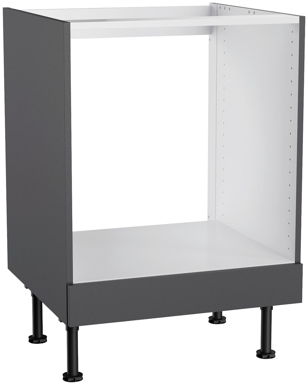KÜCHENBLOCK 270 cm   in Anthrazit  - Edelstahlfarben/Eichefarben, Basics, Holzwerkstoff/Metall (270cm) - Optifit