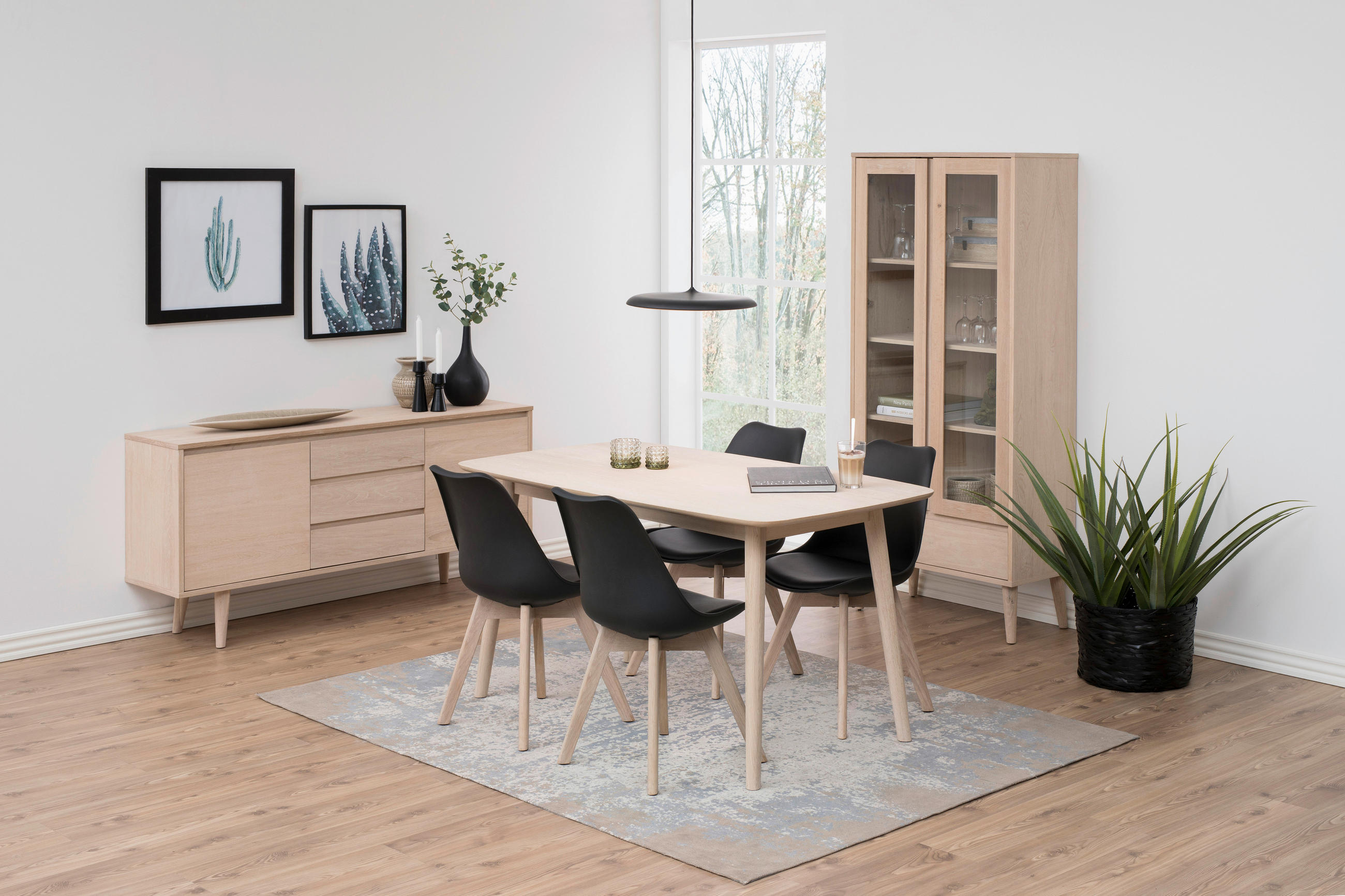 VITRINE in Eiche Eiche Bianco - Eiche Bianco, KONVENTIONELL, Glas/Holz (80/178/37cm) - MID.YOU