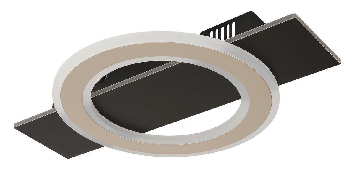 LED-DECKENLEUCHTE    44/29/5,2 cm  - Champagner/Dunkelbraun, Design, Holzwerkstoff/Kunststoff (44/29/5,2cm) - Globo