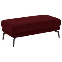 HOCKER in Textil Bordeaux  - Bordeaux/Schwarz, Design, Textil/Metall (132/45/68cm) - Beldomo Style